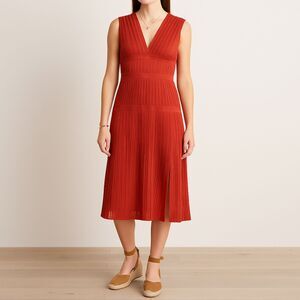 NWT Altuzarra Mari Pleated Gauze Dress Windsor Red Womens Size 44 IT | 10 US NEW